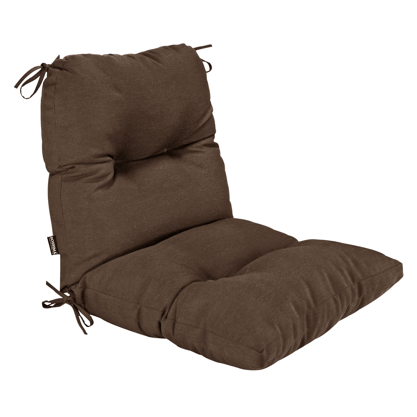 Outdoor Indoor High Back Chair Tufted Cushions Olefin Coffee