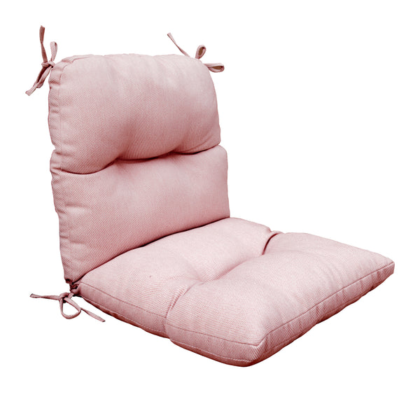 Outdoor Indoor High Back Chair Tufted Cushions Olefin Mixed Coral/White