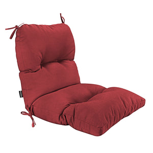Outdoor Indoor High Back Chair Tufted Cushions Olefin Red