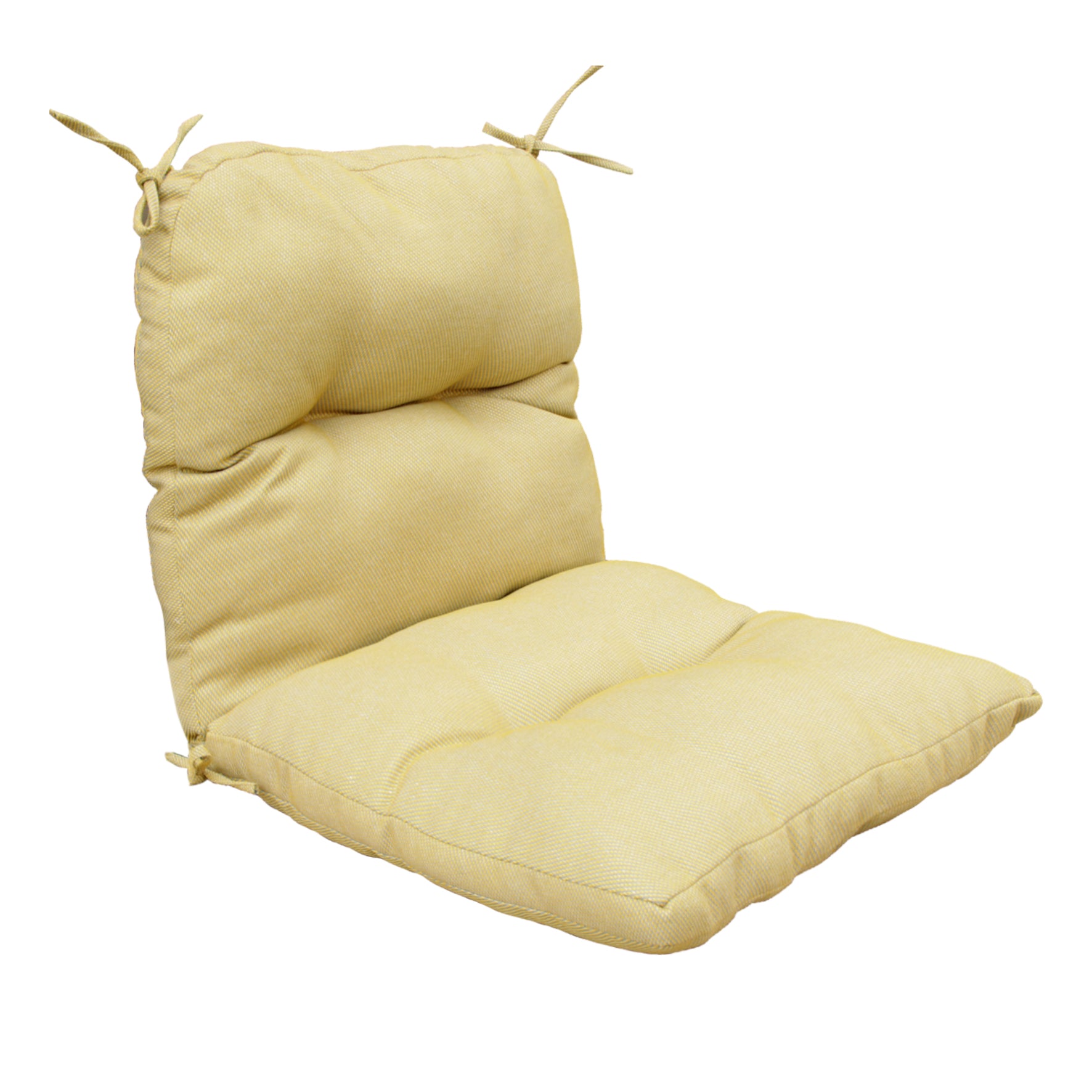 Outdoor Indoor High Back Chair Tufted Cushions Olefin Mixed Yellow/Grey