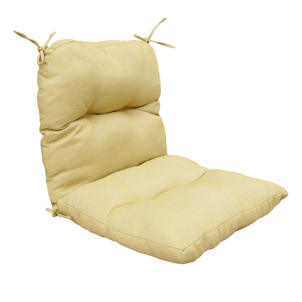 Outdoor Indoor High Back Chair Tufted Cushions Olefin Mixed Yellow/Grey