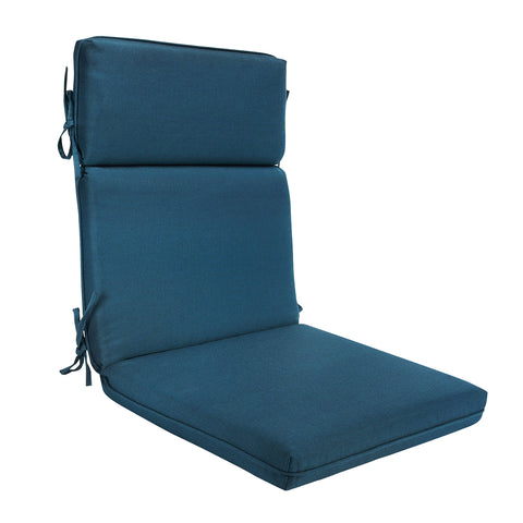 Indoor Outdoor High Back Chair Cushions Olefin Teal Blue