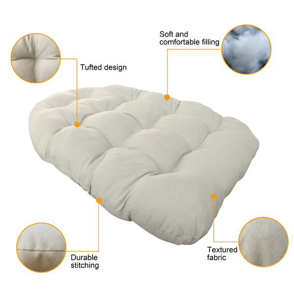 Patio Balcony Hanging Basket Chair Cushions Egg Chair Swing Chair Pads (Olefin Light Grey)