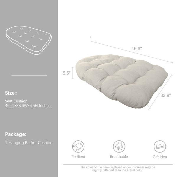 Patio Balcony Hanging Basket Chair Cushions Egg Chair Swing Chair Pads (Olefin Light Grey)
