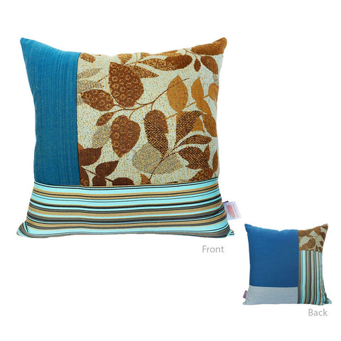 Bossima Blue Square Mosaic Pillow