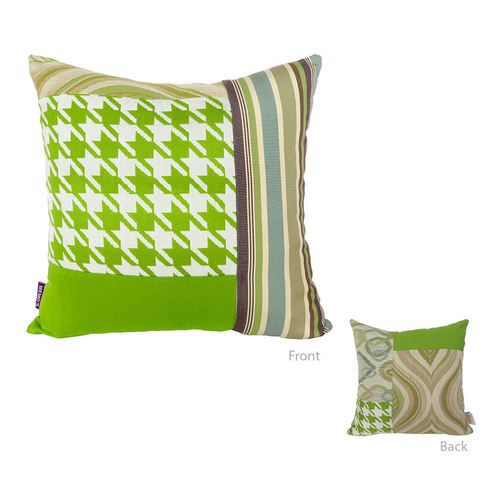 Bossima Green Square Mosaic Pillow