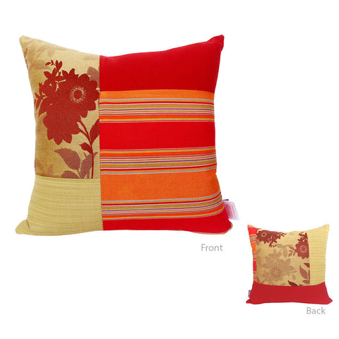 Orange Square Mosaic Pillow