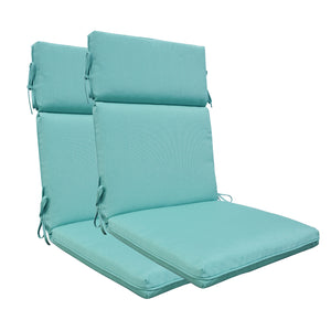Indoor Outdoor High Back Chair Cushions Set of 2 Light Blue