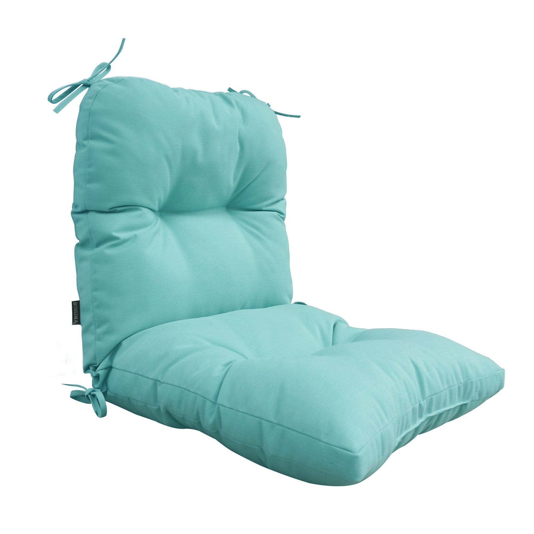 Outdoor Indoor High Back Chair Tufted Cushions Olefin Light Blue