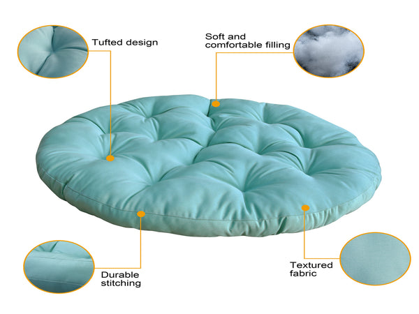 Papasan Chair Cushion Ground Cushions 44 inches Olefin Teal Blue